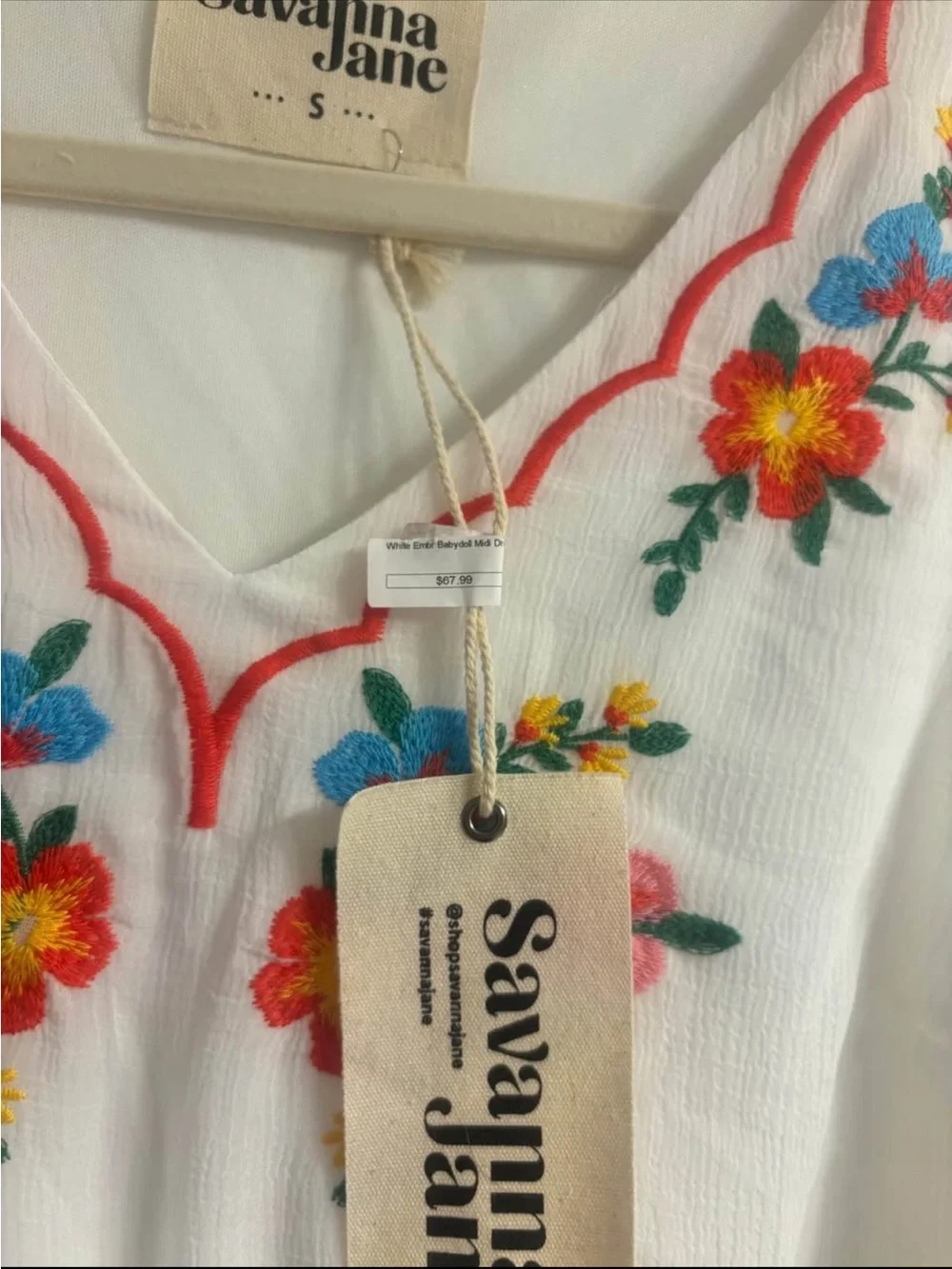 Savanna Jane White Embroidered Floral High-Low Dress - Picture 2 of 2